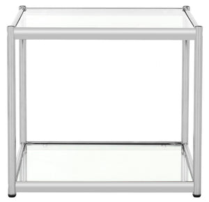 Safavieh Lilias Contemporary Glass End Table - Minimalist Design With Chrome Finish For Stylish Home Decor MMT6001A