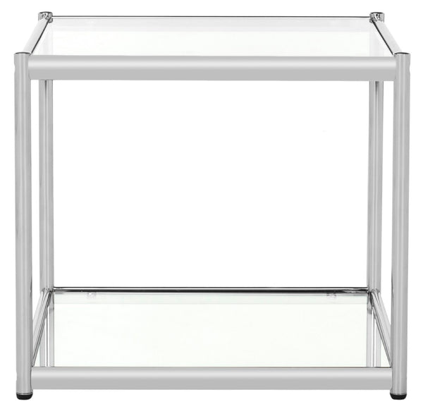 Safavieh Lilias Contemporary Glass End Table - Minimalist Design With Chrome Finish For Stylish Home Decor MMT6001A