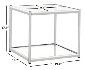 Safavieh Lilias Contemporary Glass End Table - Minimalist Design With Chrome Finish For Stylish Home Decor MMT6001A