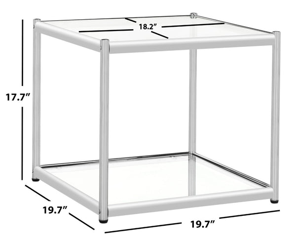 Safavieh Lilias Contemporary Glass End Table - Minimalist Design With Chrome Finish For Stylish Home Decor MMT6001A