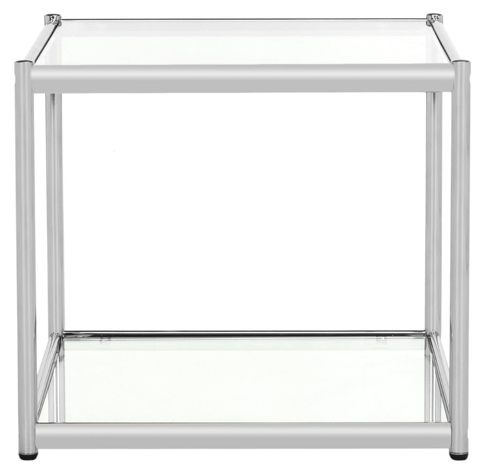 Safavieh Lilias Contemporary Glass End Table - Minimalist Design With Chrome Finish For Stylish Home Decor MMT6001A