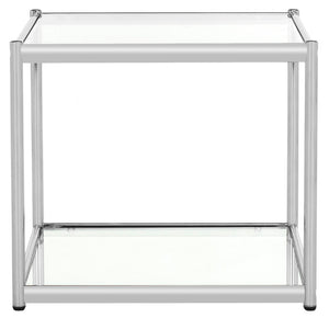 Safavieh Lilias Contemporary Glass End Table - Minimalist Design With Chrome Finish For Stylish Home Decor MMT6001A