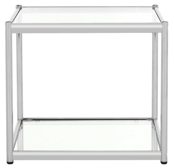Safavieh Lilias Contemporary Glass End Table - Minimalist Design With Chrome Finish For Stylish Home Decor MMT6001A