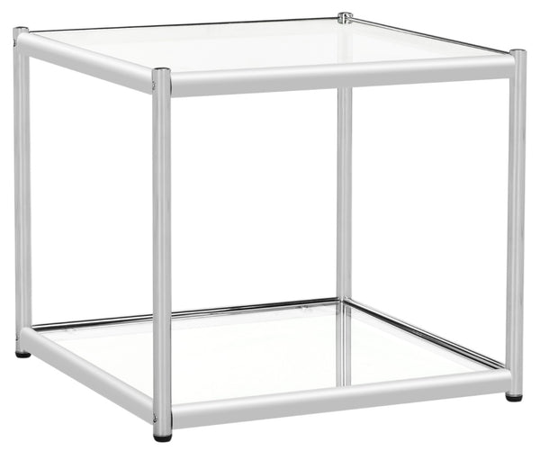 Safavieh Lilias Contemporary Glass End Table - Minimalist Design With Chrome Finish For Stylish Home Decor MMT6001A