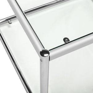 Safavieh Lilias Contemporary Glass End Table - Minimalist Design With Chrome Finish For Stylish Home Decor MMT6001A