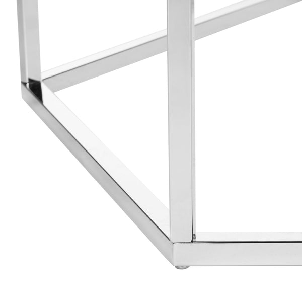 Safavieh Eliana Glass Coffee Table - Modern Sculptural Design With Chrome Frame & Clear Panels For Elegance MMT6003A