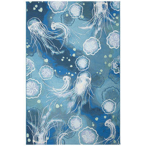 Trans Ocean Liora Manne Marina Jelly Fish Area Rug - Vibrant Coastal Design For Indoor/Outdoor Spaces Blue Polypropylene,Polyester Mna58815504