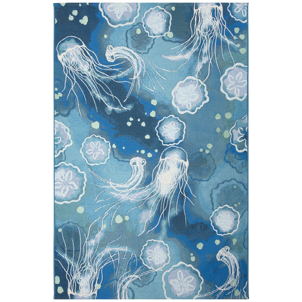 Trans Ocean Liora Manne Marina Jelly Fish Area Rug - Vibrant Coastal Design For Indoor/Outdoor Spaces Blue Polypropylene,Polyester Mna58815504