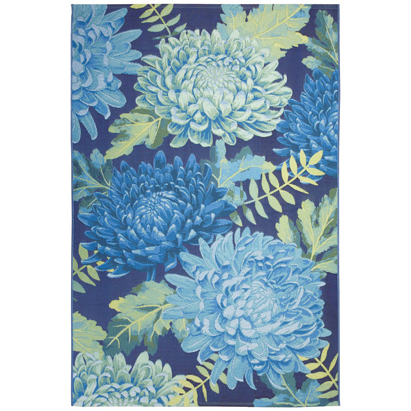 Trans Ocean Liora Manne Marina Mum Indoor/Outdoor Area Rug - Vibrant Floral Design For Style And Comfort Blue Polypropylene,Polyester Mna58818303