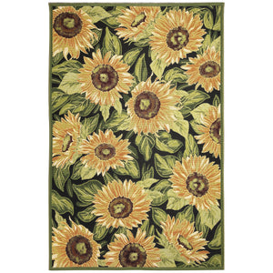 Trans Ocean Liora Manne Marina Sunflower Indoor/Outdoor Pillow - Vibrant Floral Design For Stylish Spaces Black Polypropylene,Polyester Mna69818448