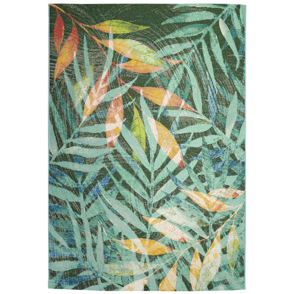 Trans Ocean Liora Manne Marina Leaves Area Rug - Vibrant Tropical Design For Indoor/Outdoor Spaces, 4'10" X 7'6" Blue Polypropylene,Polyester Mna58818703