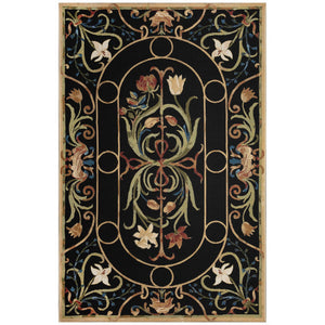 Trans Ocean Liora Manne Marina Dream Garden Area Rug - Elegant Medallion Floral Design For Indoor/Outdoor Use Black Polypropylene,Polyester Mna91823947