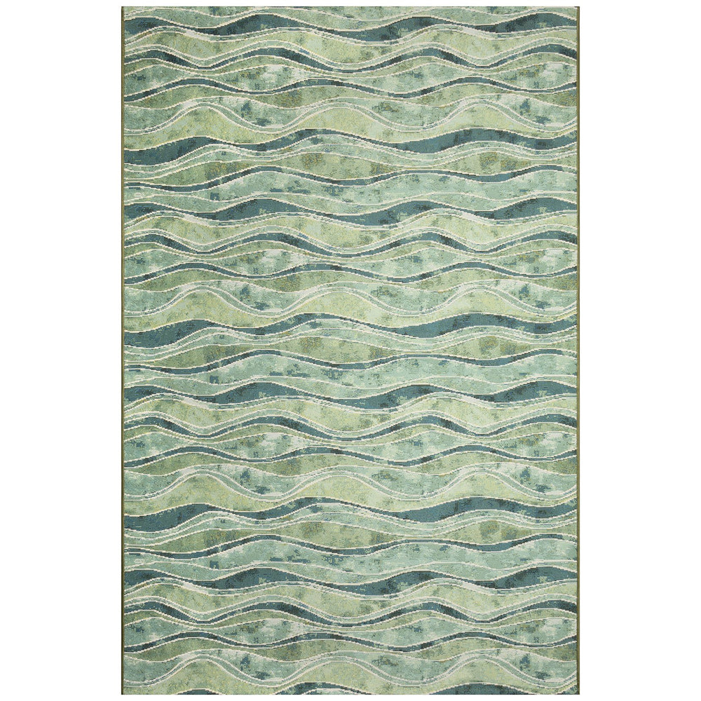 Trans Ocean Liora Manne Wave Indoor/Outdoor Area Rug - Contemporary Abstract Design In Soothing Blue Hues Green Polypropylene,Polyester Mna80966206
