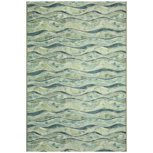 Trans Ocean Liora Manne Wave Indoor/Outdoor Area Rug - Contemporary Abstract Design In Soothing Blue Hues Green Polypropylene,Polyester Mna80966206