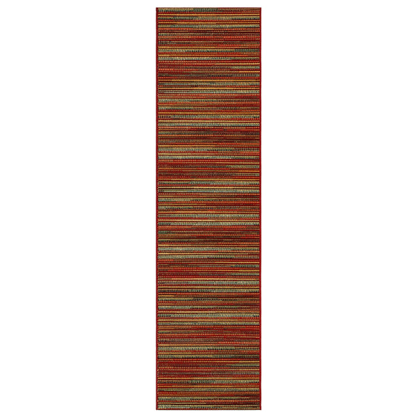 Trans Ocean Liora Manne Marina Stripes Area Rug - Stylish Indoor/Outdoor Geometric Design For Every Space Red Polypropylene,Polyester Mnar8805217