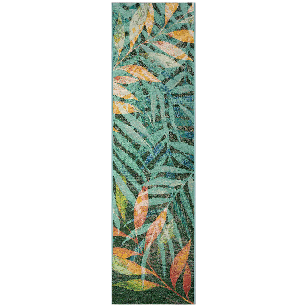 Trans Ocean Liora Manne Marina Leaves Area Rug - Vibrant Tropical Design For Indoor/Outdoor Spaces, 4'10" X 7'6" Blue Polypropylene,Polyester Mnar8818703