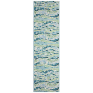 Trans Ocean Liora Manne Wave Indoor/Outdoor Area Rug - Contemporary Abstract Design In Soothing Blue Hues Blue Polypropylene,Polyester Mnar8966204
