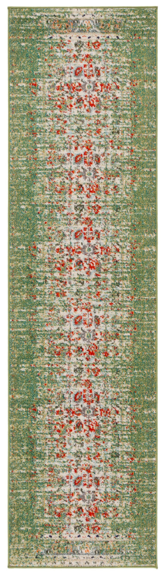 Safavieh Monaco 208 Power Loomed Rug Sage / Rust 2'-2" x 8'