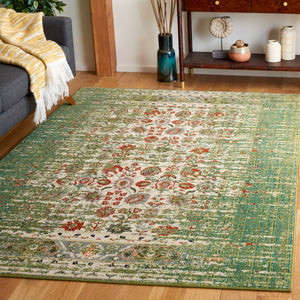 Safavieh Monaco 208 Power Loomed Rug Sage / Rust 5'-1" x 7'-6"