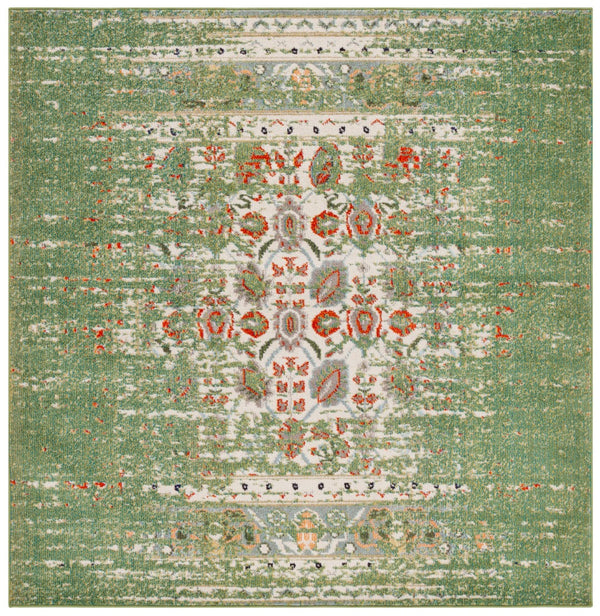 Safavieh Monaco 208 Power Loomed Rug Sage / Rust 6'-7" x 6'-7" Square