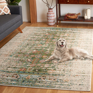 Safavieh Monaco 208 Power Loomed Rug Green / Ivory 5'-1" x 7'-6"