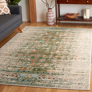 Safavieh Monaco 208 Power Loomed Rug Green / Ivory 5'-1" x 7'-6"