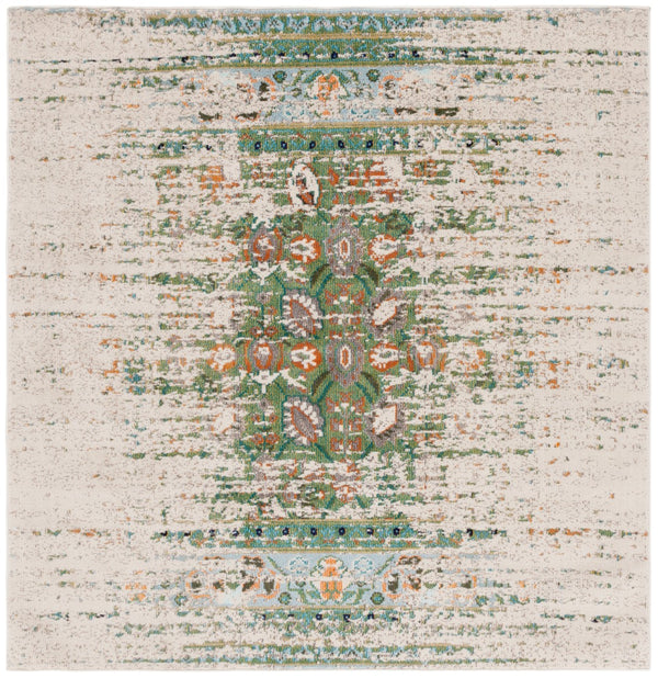 Safavieh Monaco 208 Power Loomed Rug Green / Ivory 6'-7" x 6'-7" Square