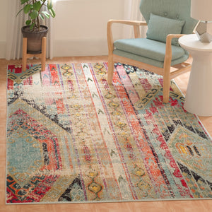 Safavieh Monaco Vibrant Bohemian Area Rug – Soft, Colorful Design For Any Room, Crafted In Turkey Multi 57% Polypropylene,30% Cotton,13% Polyester Mnc222f-68