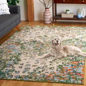 Safavieh Monaco 225 Power Loomed Rug Sage / Rust 5'-1" x 7'-6"