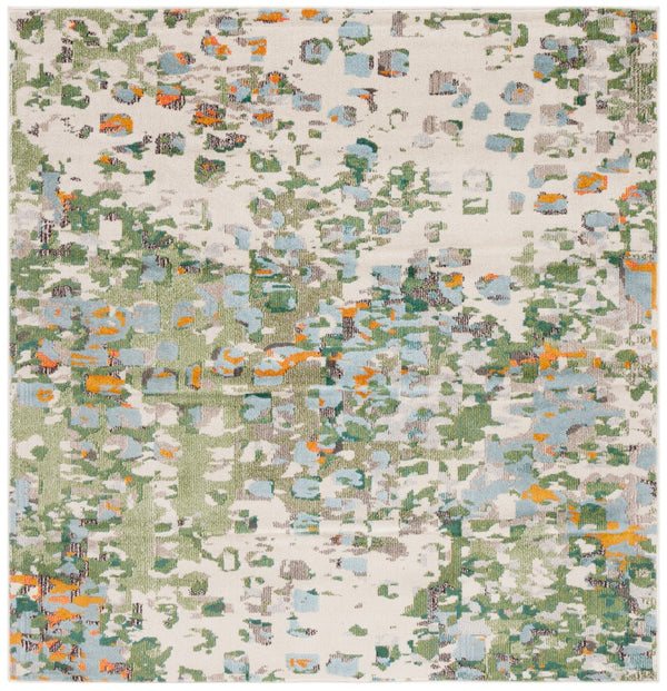 Safavieh Monaco 225 Power Loomed Rug Sage / Rust 6'-7" x 6'-7" Square