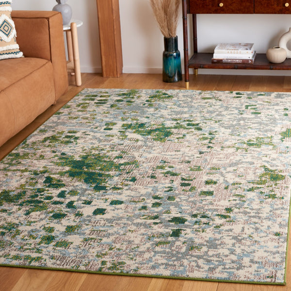 Safavieh Monaco 225 Power Loomed Rug Green / Blue 5'-1" x 7'-6"
