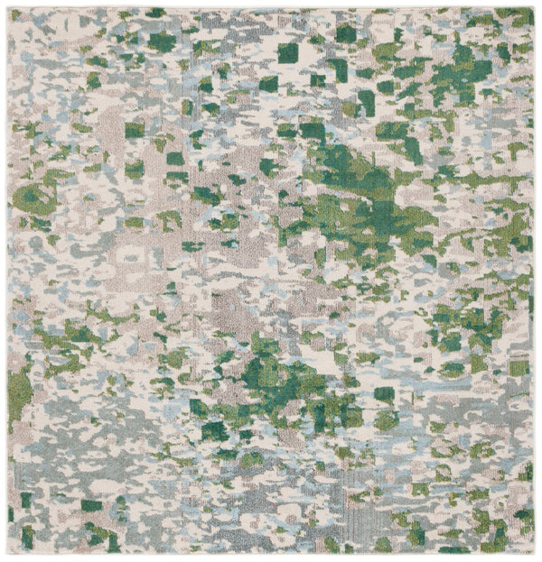 Safavieh Monaco 225 Power Loomed Rug Green / Blue 6'-7" x 6'-7" Square