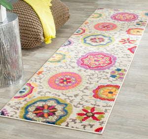 Safavieh Monaco Colorful Medley Area Rug - Exquisite Power-loomed Design With Timeless Elegance & Comfort Ivory ,Multi 57% Polypropylene,30% Cotton,13% Polyester Mnc233a-68
