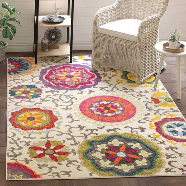 Safavieh Monaco Colorful Medley Area Rug - Exquisite Power-loomed Design With Timeless Elegance & Comfort Ivory ,Multi 57% Polypropylene,30% Cotton,13% Polyester Mnc233a-68