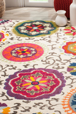 Safavieh Monaco Colorful Medley Area Rug - Exquisite Power-loomed Design With Timeless Elegance & Comfort Ivory ,Multi 57% Polypropylene,30% Cotton,13% Polyester Mnc233a-68