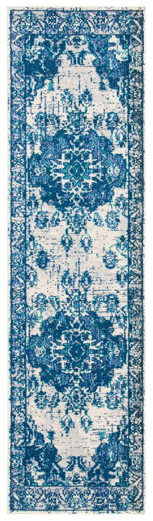 Safavieh Monaco Large Rectangle Area Rug - Luxurious Light Blue & Fuchsia Design For Elegant Home Décor Ivory ,Blue 57% Polypropylene,30% Cotton,13% Polyester Mnc243a-3sq