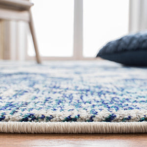 Safavieh Monaco Large Rectangle Area Rug - Luxurious Light Blue & Fuchsia Design For Elegant Home Décor Ivory ,Blue 57% Polypropylene,30% Cotton,13% Polyester Mnc243a-3sq