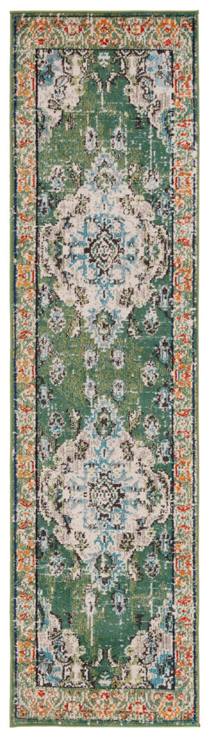 Safavieh Monaco Large Rectangle Area Rug - Luxurious Light Blue & Fuchsia Design For Elegant Home Décor Forest Green ,Light Blue 57% Polypropylene,30% Cotton,13% Polyester Mnc243f-68