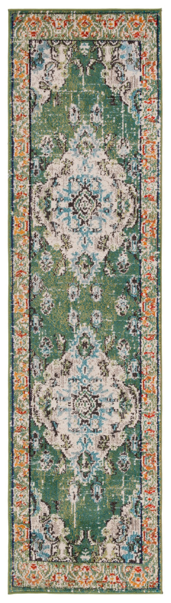Safavieh Monaco Large Rectangle Area Rug - Luxurious Light Blue & Fuchsia Design For Elegant Home Décor Forest Green ,Light Blue 57% Polypropylene,30% Cotton,13% Polyester Mnc243f-68