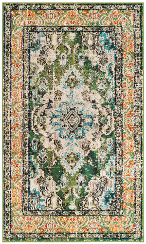 Safavieh Monaco Forest Green & Light Blue Accent Area Rug, 2' X 3' - Timeless Turkish Elegance & Comfort Forest Green ,Light Blue 57% Polypropylene,30% Cotton,13% Polyester Mnc243f-2
