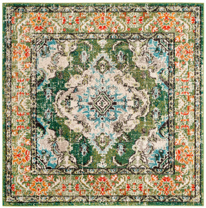 Safavieh Monaco Large Rectangle Area Rug - Luxurious Light Blue & Fuchsia Design For Elegant Home Décor Forest Green ,Light Blue 57% Polypropylene,30% Cotton,13% Polyester Mnc243f-68