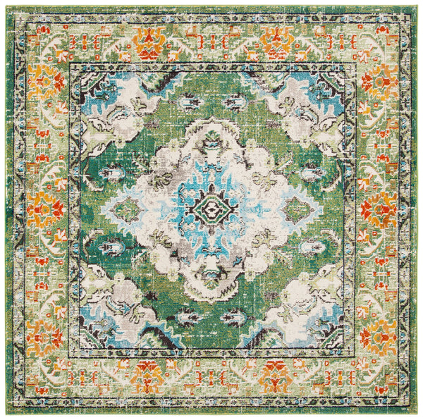 Safavieh Monaco Forest Green & Light Blue Accent Area Rug, 2' X 3' - Timeless Turkish Elegance & Comfort Forest Green ,Light Blue 57% Polypropylene,30% Cotton,13% Polyester Mnc243f-2
