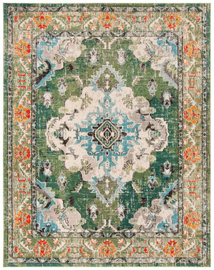 Safavieh Monaco Forest Green & Light Blue Accent Area Rug, 2' X 3' - Timeless Turkish Elegance & Comfort Forest Green ,Light Blue 57% Polypropylene,30% Cotton,13% Polyester Mnc243f-2