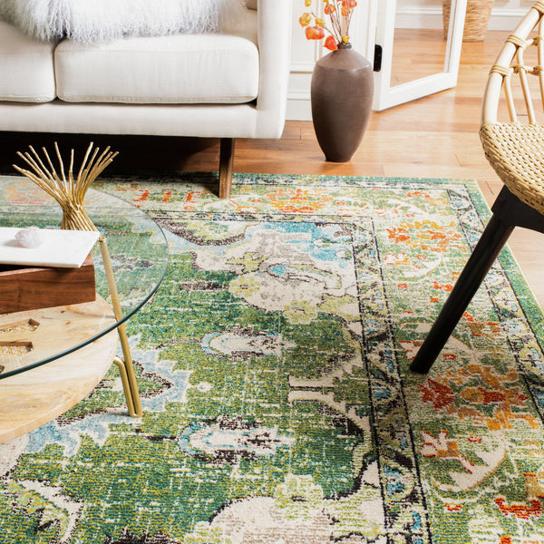 Safavieh Monaco Forest Green & Light Blue Accent Area Rug, 2' X 3' - Timeless Turkish Elegance & Comfort Forest Green ,Light Blue 57% Polypropylene,30% Cotton,13% Polyester Mnc243f-2