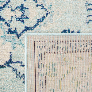 Safavieh Monaco Medallion Round Rug Power Loomed Polypropylene for Entryway or Reading Nook Light Blue / Ivory 2'-2" x 4'-0" MNC243K-24