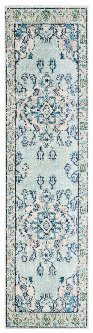 Safavieh Monaco Large Rectangle Area Rug - Luxurious Light Blue & Fuchsia Design For Elegant Home Décor Light Blue ,Ivory 57% Polypropylene,30% Cotton,13% Polyester Mnc243k-3sq