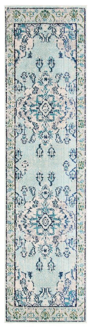 Safavieh Monaco Light Blue Ivory Area Rug 6'7" X 9'2" — Turkish Power-Loomed Oriental Design, Oeko-Tex Safe MNC243K-68