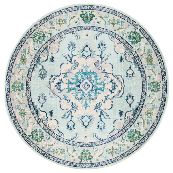 Safavieh Monaco Large Rectangle Area Rug - Luxurious Light Blue & Fuchsia Design For Elegant Home Décor Light Blue ,Ivory 57% Polypropylene,30% Cotton,13% Polyester Mnc243k-3sq