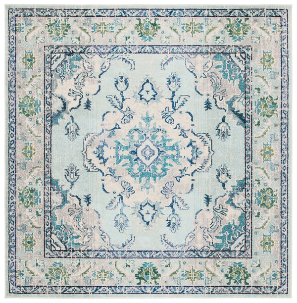 Safavieh Monaco Light Blue Ivory Area Rug 6'7" X 9'2" — Turkish Power-Loomed Oriental Design, Oeko-Tex Safe MNC243K-68