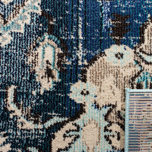 Safavieh Monaco Medallion Round Rug Power Loomed Polypropylene for Entryway or Reading Nook Navy Light Blue 2'-0" x 3'-0" MNC243N-2
